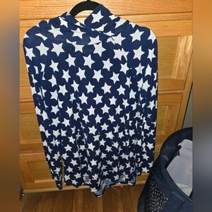 LuLaRoe Navy and White Star Top